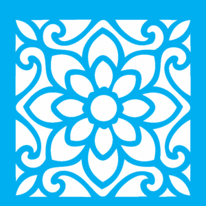 Stencil OPA 1712 - Ladrilho Flor - 10 x 10cm