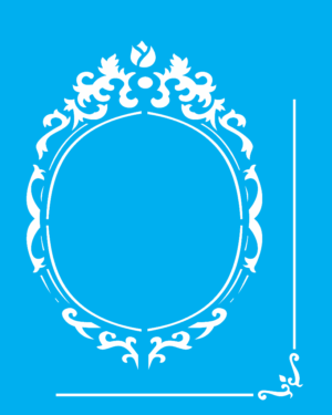 Stencil OPA 1783 - Moldura Oval I - 20 x 25cm