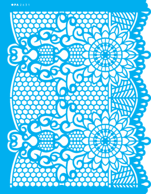 Stencil OPA 2631 - Renda Negativo I - 20 x 25cm