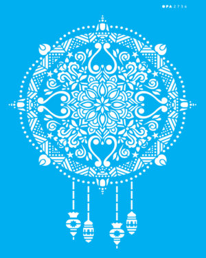 Stencil OPA 2736 - Mandala Natalina - 20 x 25cm