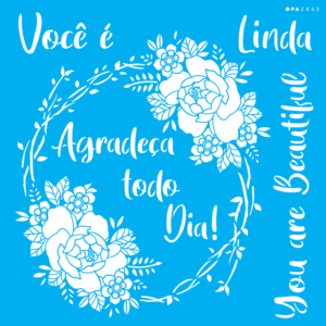 Stencil OPA 2862 - Frase Agradeça Todo Dia - 30.5 x 30.5cm