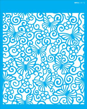 Stencil OPA 2872 - Renda Borboletas - 20 x 25cm