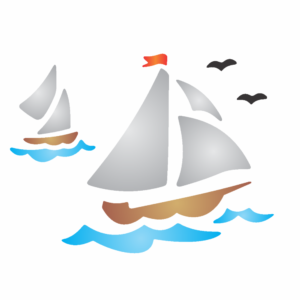 Stencil OPA 0140 - Infantil Barco A Vela - 10 x 10cm