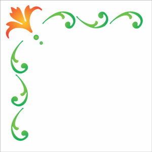 Stencil OPA 0143 - Cantoneira Hibisco - 10 x 10cm