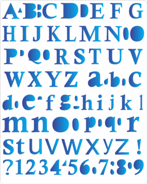 Stencil OPA 0155 - Alfabeto Calisto 2,15Cm - 20 x 25cm