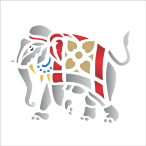 Stencil OPA 0158 - Elefante Tribal - 10 x 10cm