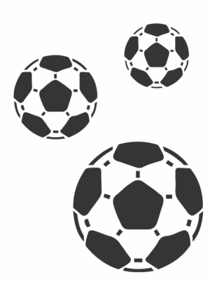 Stencil OPA 0161 - Bolas de Futebol - 15 x 20cm