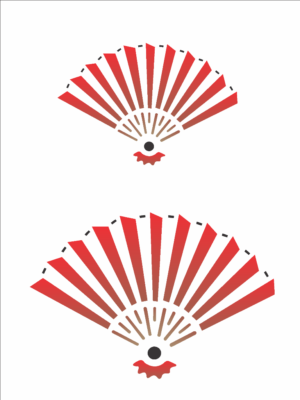 Stencil OPA 0168 - Leque - 15 x 20cm