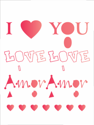 Stencil OPA 0175 - Amor - 15 x 20cm