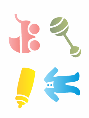 Stencil OPA 0183 - Acessórios Bebê - 15 x 20cm