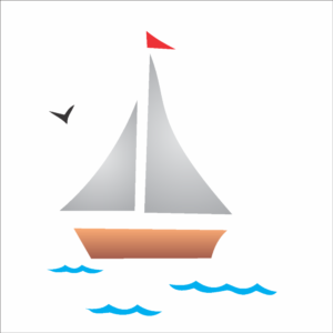 Stencil OPA 0217 - Náutico Infantil Barco A Vela II - 10 x 10cm