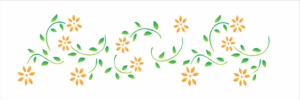 Stencil OPA 0341 - Flores Margaridas II - 10 x 30cm