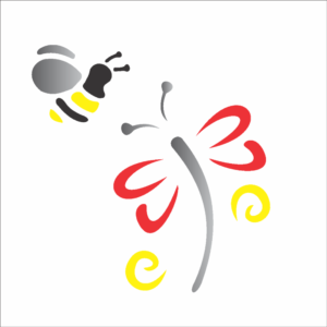 Stencil OPA 0362 - Libélula e Abelha - 10 x 10cm