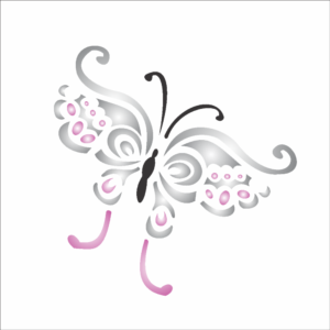 Stencil OPA 0364 - Borboleta Tatoo - 10 x 10cm