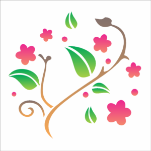 Stencil OPA 0365 - Folhas - 10 x 10cm