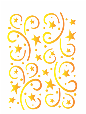 Stencil OPA 0374 - Estamparia Estrelas - 15 x 20cm