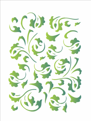 Stencil OPA 0380 - Estamparia Folhas - 15 x 20cm