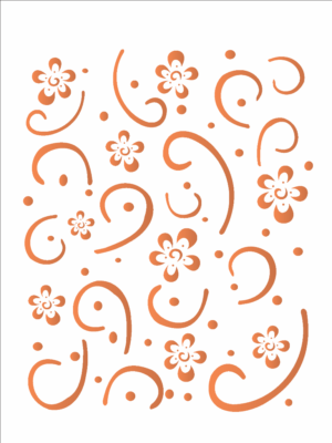 Stencil OPA 0381 - Estamparia Flores - 15 x 20cm