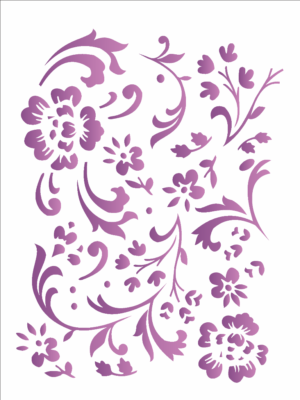 Stencil OPA 0382 - Estamparia Floral - 15 x 20cm