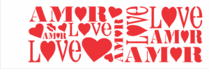 Stencil OPA 0483 - Amor - 10 x 30cm