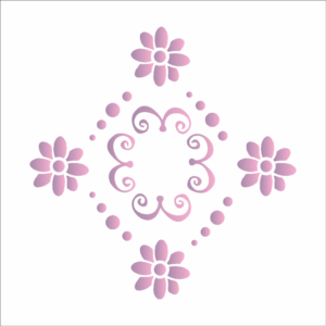 Stencil OPA 0499 - Medalhão Flor - 10 x 10cm