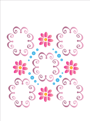 Stencil OPA 0512 - VItral Floral - 15 x 20cm