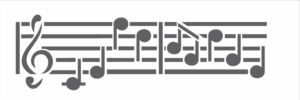 Stencil OPA 0704 - Notas Musicais II - 10 x 30cm