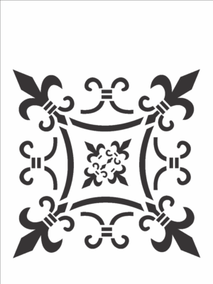 Stencil OPA 0753 - Brasão Flor de Liz - 15 x 20cm