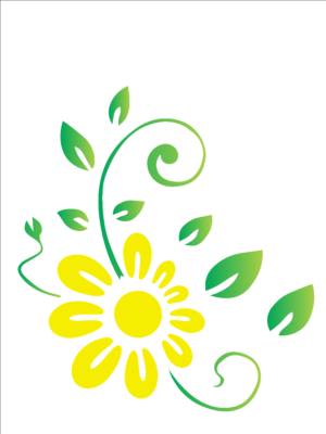Stencil OPA 0757 - Flor Girassol Estilizado - 15 x 20cm