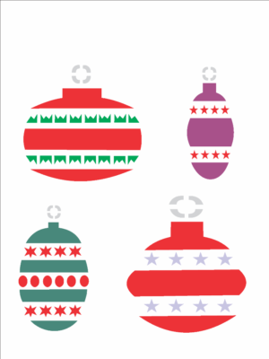 Stencil OPA 0872 - Enfeites de Natal - 15 x 20cm