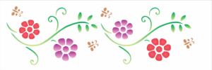Stencil OPA 0966 - Flores Princesas III - 10 x 30cm