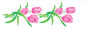 Stencil OPA 0972 - Flores Tulipas I - 10 x 30cm