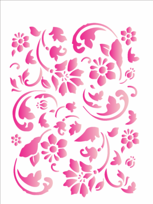 Stencil OPA 1006 - Estamparia Floral II - 15 x 20cm