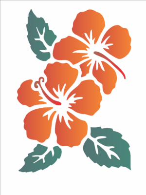 Stencil OPA 1012 - Flores Hibiscos II - 15 x 20cm