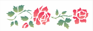 Stencil OPA 1036 - Flores Rosas II - 10 x 30cm