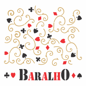 Stencil OPA 1053 - Estamparia Baralho - 14 x 14cm
