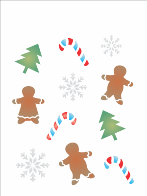 Stencil OPA 1116 - Estamparia Natal - 15 x 20cm