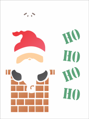 Stencil OPA 1117 - Papai Noel Chaminé - 15 x 20cm