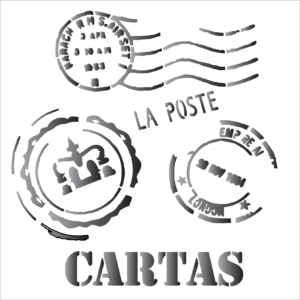 Stencil OPA 1135 - Cartas - 14 x 14cm