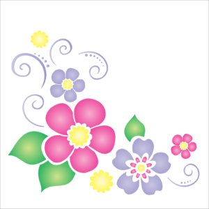 Stencil OPA 1136 - Cantoneira Flores III - 14 x 14cm