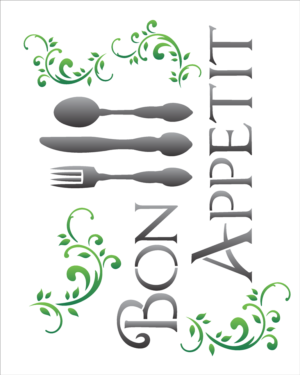 Stencil OPA 1153 - Bon Appetit - 20 x 25cm