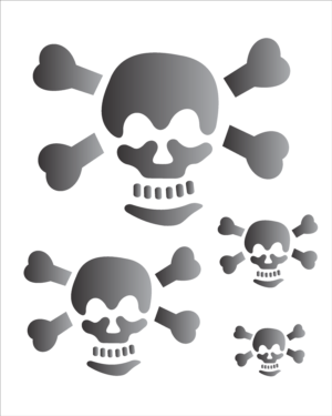 Stencil OPA 1155 - Caveira - 20 x 25cm