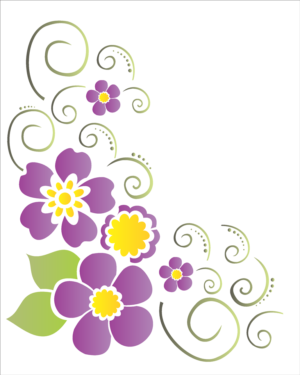 Stencil OPA 1159 - Cantoneira Flor - 20 x 25cm