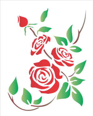 Stencil OPA 1168 - Flores Rosas - 20 x 25cm