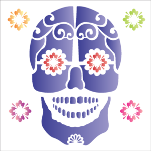 Stencil OPA 1177 - Caveira Mexicana - 10 x 10cm