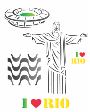 Stencil OPA 1238 - Cidades Rio de Janeiro - 20 x 25cm