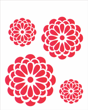 Stencil OPA 1245 - Flores Redondas - 20 x 25cm