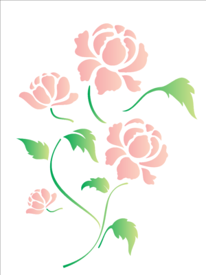 Stencil OPA 1317 - Flor Peônia - 15 x 20cm