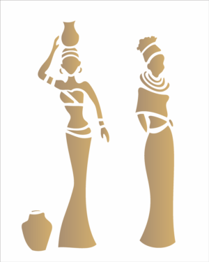 Stencil OPA 1322 - Africanas - 20 x 25cm