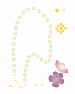 Stencil OPA 1325 - Colar de Pérolas - 20 x 25cm